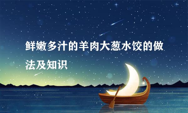鲜嫩多汁的羊肉大葱水饺的做法及知识
