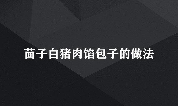 茴子白猪肉馅包子的做法