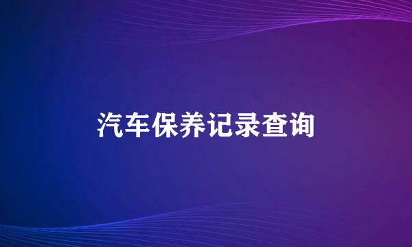 汽车保养记录查询