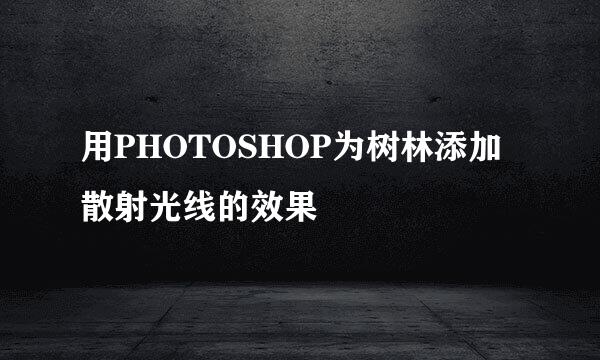 用PHOTOSHOP为树林添加散射光线的效果