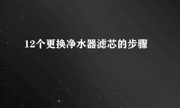 12个更换净水器滤芯的步骤