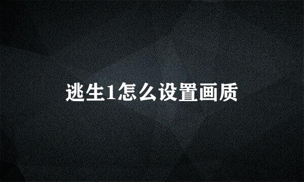 逃生1怎么设置画质