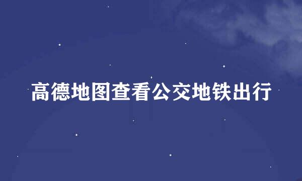 高德地图查看公交地铁出行