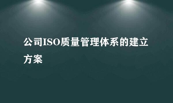 公司ISO质量管理体系的建立方案