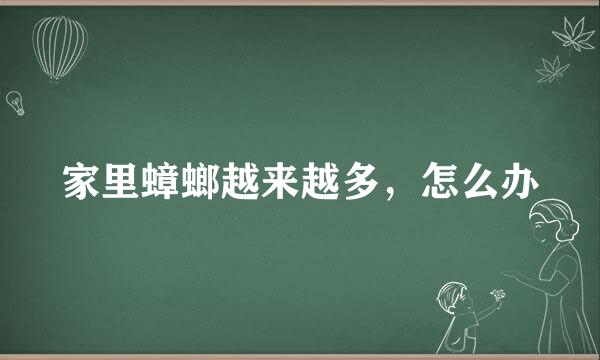 家里蟑螂越来越多，怎么办