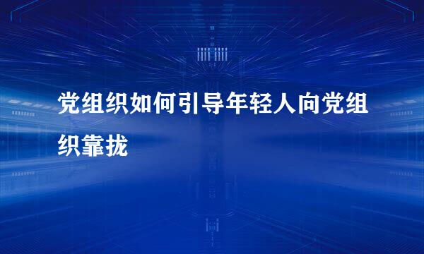 党组织如何引导年轻人向党组织靠拢
