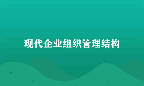 现代企业组织管理结构