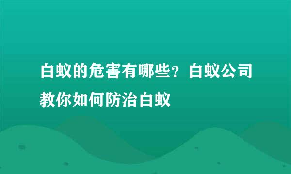白蚁的危害有哪些？白蚁公司教你如何防治白蚁