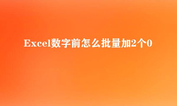 Excel数字前怎么批量加2个0
