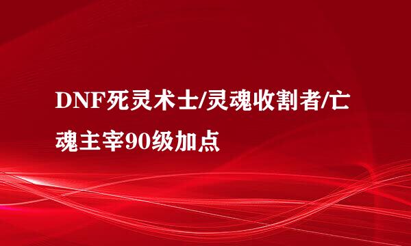 DNF死灵术士/灵魂收割者/亡魂主宰90级加点