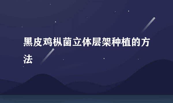 黑皮鸡枞菌立体层架种植的方法