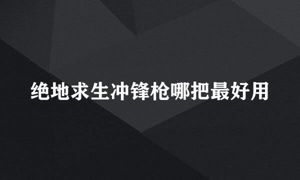 绝地求生冲锋枪哪把最好用