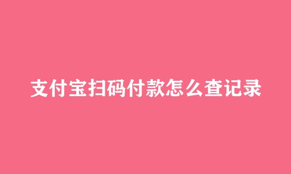 支付宝扫码付款怎么查记录