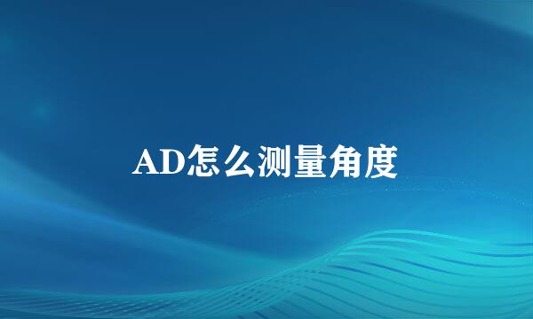 AD怎么测量角度