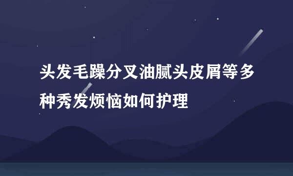 头发毛躁分叉油腻头皮屑等多种秀发烦恼如何护理