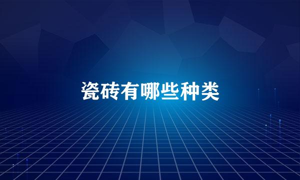 瓷砖有哪些种类