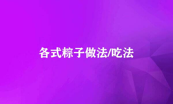 各式粽子做法/吃法