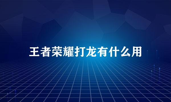 王者荣耀打龙有什么用
