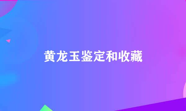 黄龙玉鉴定和收藏