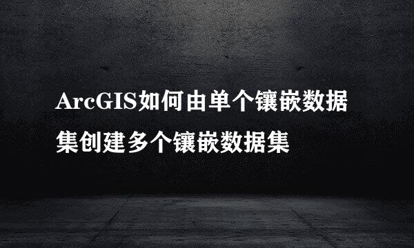 ArcGIS如何由单个镶嵌数据集创建多个镶嵌数据集