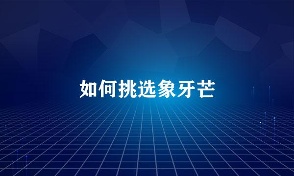 如何挑选象牙芒