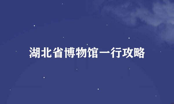 湖北省博物馆一行攻略