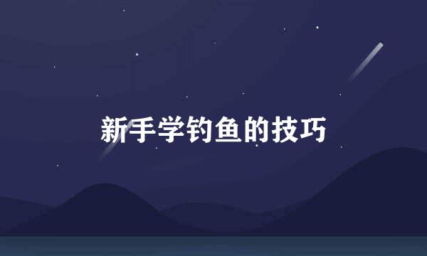新手学钓鱼的技巧