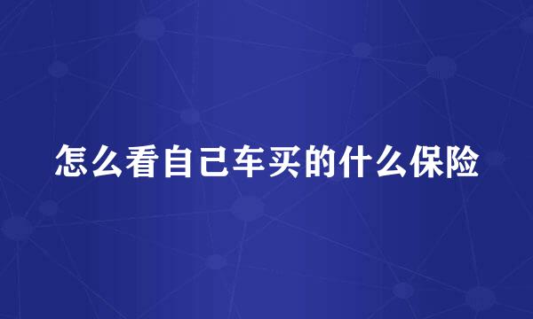 怎么看自己车买的什么保险