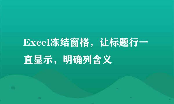 Excel冻结窗格，让标题行一直显示，明确列含义