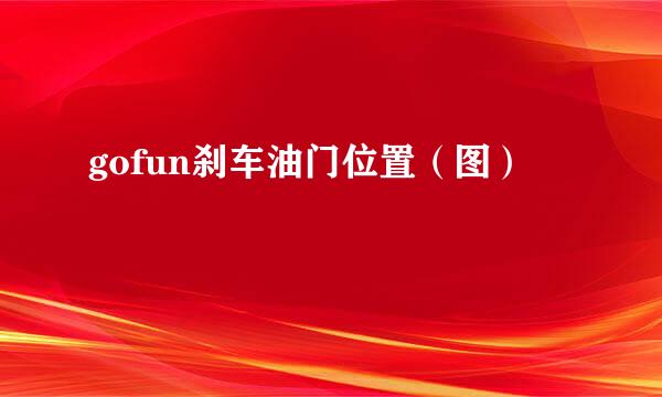 gofun刹车油门位置（图）