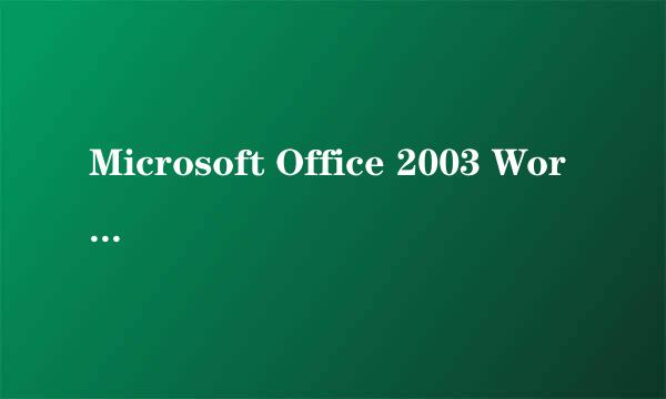Microsoft Office 2003 Word中如何设置上下标