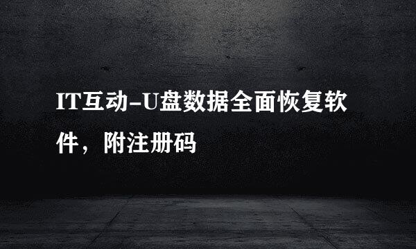 IT互动-U盘数据全面恢复软件，附注册码