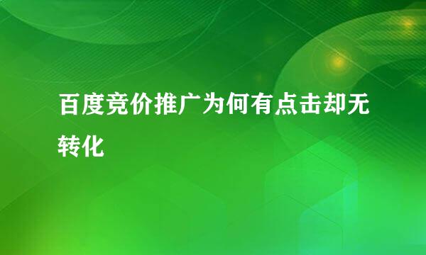 百度竞价推广为何有点击却无转化