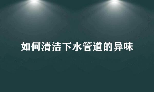 如何清洁下水管道的异味