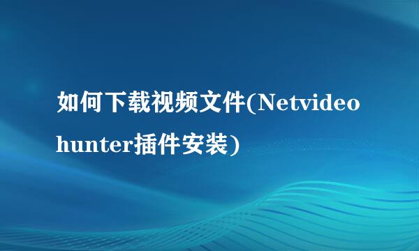 如何下载视频文件(Netvideohunter插件安装)