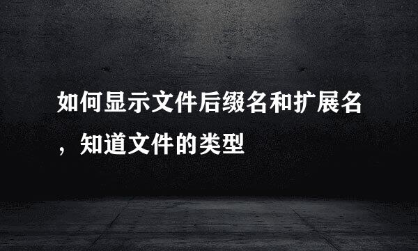如何显示文件后缀名和扩展名，知道文件的类型