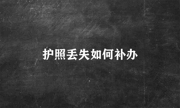 护照丢失如何补办