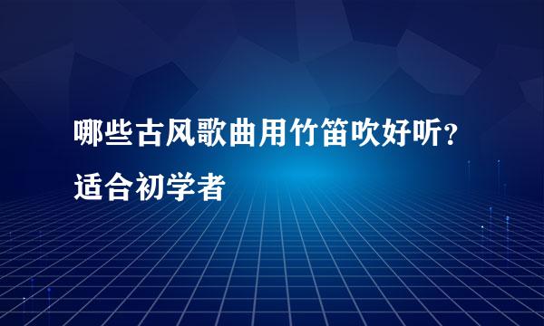 哪些古风歌曲用竹笛吹好听？适合初学者
