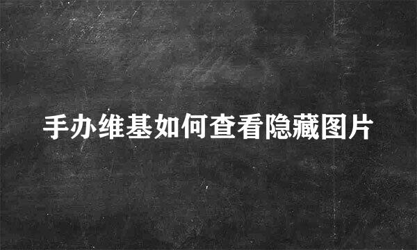 手办维基如何查看隐藏图片
