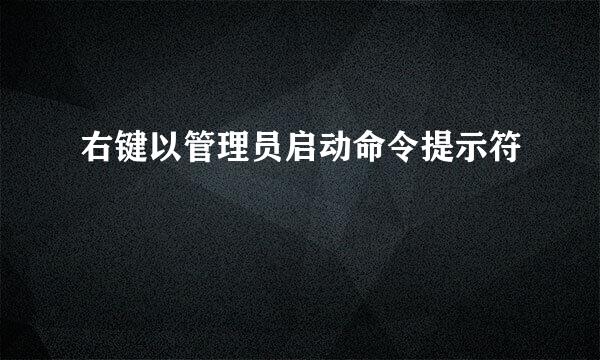 右键以管理员启动命令提示符
