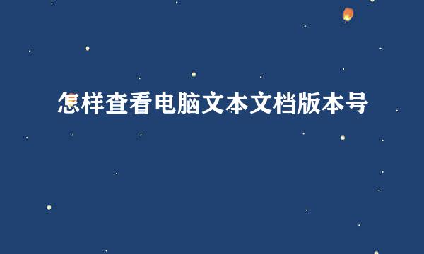 怎样查看电脑文本文档版本号