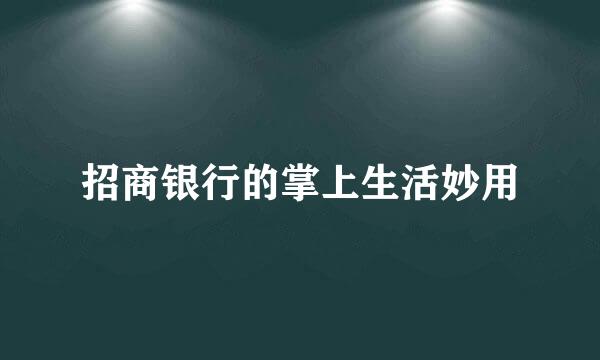 招商银行的掌上生活妙用