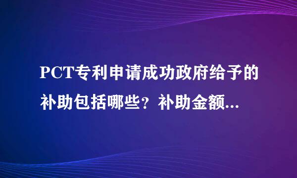 PCT专利申请成功政府给予的补助包括哪些？补助金额大约多少