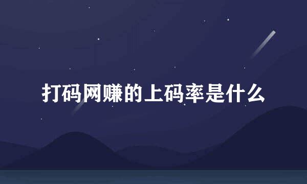 打码网赚的上码率是什么