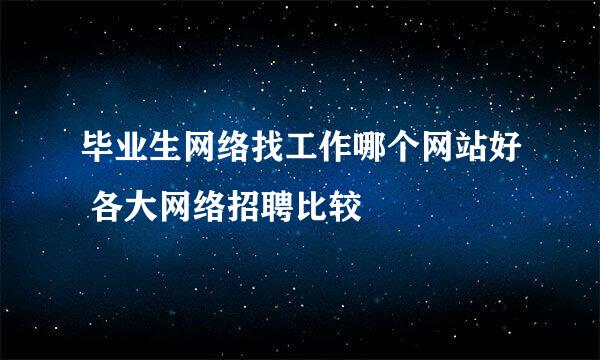 毕业生网络找工作哪个网站好 各大网络招聘比较