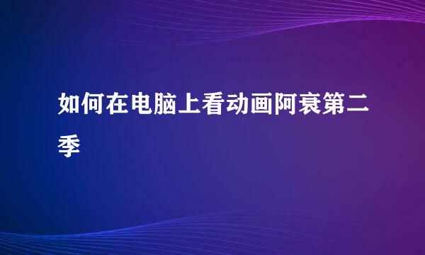 如何在电脑上看动画阿衰第二季